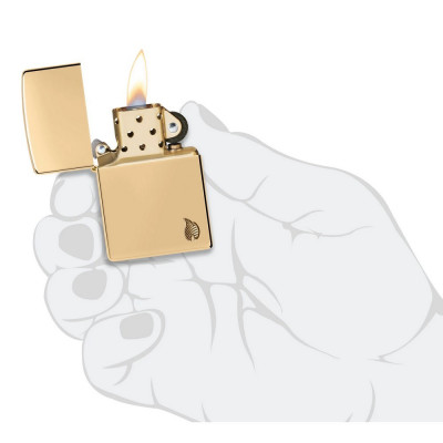 Запальничка Zippo (Зіппо) Armor® High Polish Brass Flame Design 46397