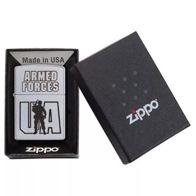 Запальничка бензинова Zippo Ukraine Satin Chrome гравіювання Збройні сили України (205 AFU)