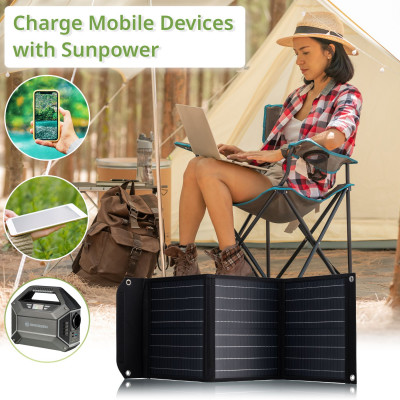 Портативний зарядний пристрій сонячна панель Bresser Mobile Solar Charger 40 Watt USB DC (3810040) (930149)