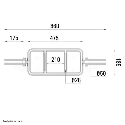 Гриф для штанги рамка з паралельним хватом Toorx Max 300 Kg Power Training 86 см 50 мм (BCO-86) 932184