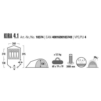 Намет чотиримісний High Peak Kira 4.1 Deep Forest (10374) 930593 Намет чотиримісний High Peak Kira 4.1 Deep Forest (10374) 930593
