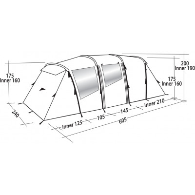 Намет шестимісний Easy Camp Huntsville Twin 600 Green/Grey (120409) (929579)