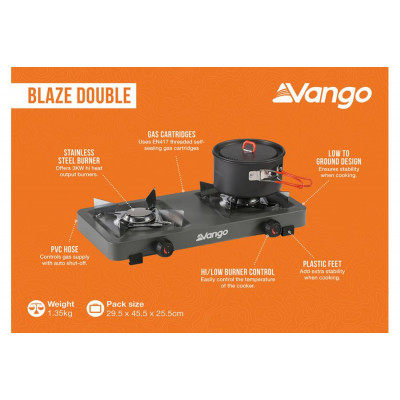 Портативна газова плитка Vango Blaze Double Grey (ACPBLAZE G10A81) (929688)