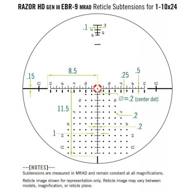 Приціл оптичний Vortex Razor HD Gen III 1-10x24 FFP EBR-9 (MRAD) (RZR-11002) (929465)