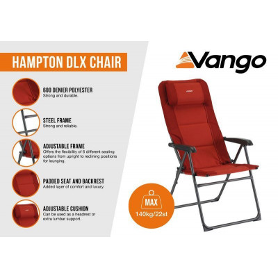 Стілець кемпінговий Vango Hampton DLX Chair Excalibur (CHQHAMPTOE27TI8) (928215)